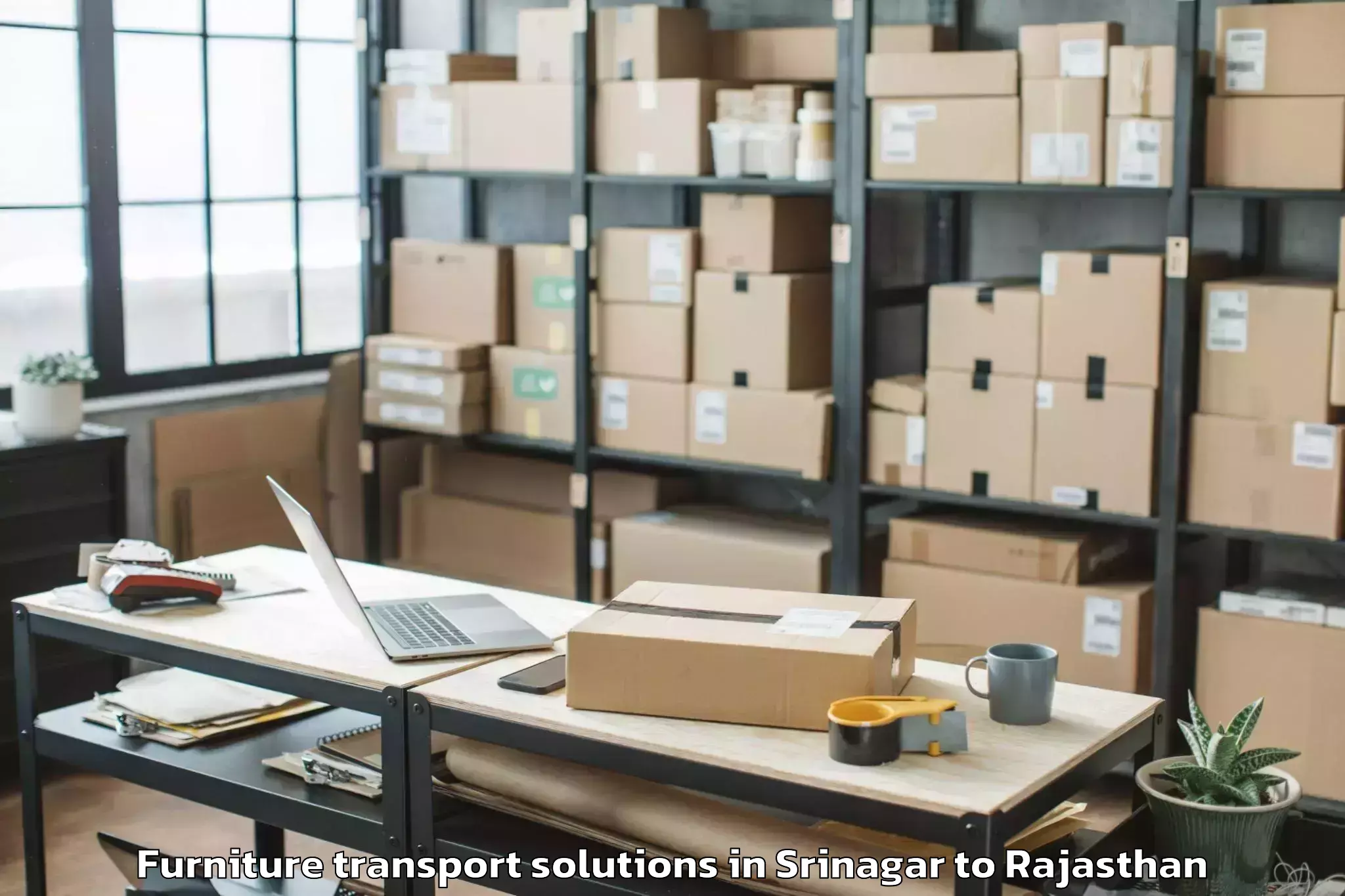 Hassle-Free Srinagar to Kishangarh Furniture Transport Solutions